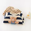 Rompers MILANCEL Baby Thicken Lining Boys Clothes Striped Girls Jumpsuits Bear Outfit 230822