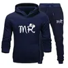 Herren -Trailsuiten Ehepaar Trainingsanzug Mr. Mrs Printed Lovers Kleidung Fleece Hoodie Long Hosen 2 Stück Sets Frühlings- und Herbst Freizeitkleidung S4XL 230822