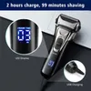 USB Rechargeable Electric Shaver Stainless Steel Shaving Machine For Men 3D Triple Floating Blade Razor Shaver Barber Electric L230823