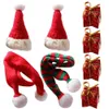 Dekor Ev Mini Santa Hat Noel Eşarp Model Örgü Kapaklar Örgü Şapkalar Manuel Fotoğraf Prop Plush Çocuk HKD230823