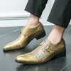 Klädskor skor män klassiska klänning loafers utomhus mode glid på formella läderskor för män guld klubb fest affärsskor män 230822