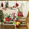 Table Cloth Christmas Pine Truck Print Tablecloth Christmas Winter Dinner New Year Gift Family Kitchen Restaurant Decoration Accessories R230823