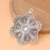 Pendant Necklaces 2pcs/Lot Tibetan Silver Hollow Open Large Filigree Flower Charms Pendants For DIY Necklace Jewelry Making Findings