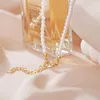 Ketten Kuss Schmuck Vintage Imitation Perlenperlen Halskette für Frauen Mode runde Schlüsselbein Halshalsband Braut Geschenke