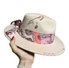 Breite Krempe Hüte Bucket Hand genähte Fedora Hut Jazzkappe für Männer Frauen Farbe Ribbon Metall Accessoires FODEL Blau Purple Panama Kirche 230822