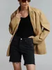 Женские куртки 2023 Осенняя мода с надписью прямая кожаная куртка женская одиночная грудь с длинным рукавом или черный пиджак