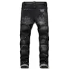 Designer Ripped Jeans For Men 2023 Streetwear Letter Black Jeans Pants Gothic Punk Stretchable Hip Hop Dance Trousers Y23293i