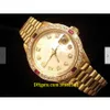 20 style Casual Dress Mechanical Automatic 26mm Ladies 18K Yellow Gold President Watch White MOP Diamond Rubies270a