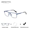 Mavi Işık Engelleme Gözlükleri Zenottic Alaşım Meydanı Erkekler İçin Tüm Aşamalı Reçete Gözlükleri Kadınlar Anti Mavi Işık Pokromik Optik Gözlükler 230823