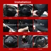 Pour Benz AMG C63S haute qualité cousu main anti-dérapant noir daim fil rouge bricolage volant Cover263u