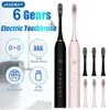 Toothbrush Sonic Electric Toothbrush for Adult Kids Timer Brush 6 Mode USB Charger Rechargeable Tooth Brushes Replacement Head JAVEMAY J189 230823