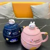 Pots à café 500 ml planète tasse tasse avec couvercle eau potable en céramique avoine femme Couple maison petit déjeuner créatif