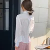 Женские блузки 2023 Корейские шикарные топы Blusas Bose Tie The Lady Thin Sexy Transparent Butt