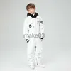 Daunenmantel Kinder Ski Anzug Mädchen Winter im Freien warme winddichte Ski -Overall Jungen wasserdichte Snowboardanzug Kinder Skijacke Hosen Set J230823