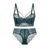 Termezy Classic Bangage Green Bra Set Set Lingie Lingerie Push Up Brassiere кружев