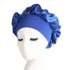 Gorro de satén a la moda para el cuidado del cabello largo para mujer, gorro para dormir por la noche, gorro de seda para la cabeza, gorro para dormir, gorros para la caída del cabello, accesorios 242O