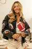 Women's Jackets Sports Casual Corduroy For Women Retro Turndown Collar Football Sequins Tassel Jacket Long Sleeve 230822