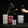 Accueil Rouge Luxe Géométrie Hydroponique Verre Transparent Petit Vase Salon Maison Décoration Douce Ornements De Fleurs HKD230823