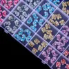 Nagelkonstdekorationer 120 st 6 färger 3d akrylblomma glas strass nagel charms harts hartblad nagel design diy nagelkonst dekoration tillbehör 230822