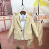 Kläderuppsättningar 2023 Fashion Kids Pink Wedding Blazer Suit Brand Flower Boys Formell Tuxedos School Child Spring Blue B122 230823