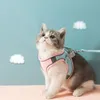 Dog Collars Leashes Pet Cat Vest Harness and Leash Set Comfortable Breathable Cats Collar Outdoor Dog Traction Rope for Walking Cats Accessories 230823