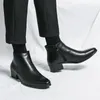 Botas de alta qualidade masculino de moda militar sapatos masculinos saltos de salto lateral de couro genuíno casual 230823