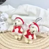 Plüschpuppen 20pcs Weihnachten Teddybär 6 ​​cm Mini Gelenk ausgestopft Spielzeug Baum Dekorative Anhänger Mädchen Geschenke 230823