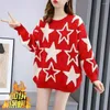 Pulls pour femmes Oversize tricoté Anime Pull Goth Femmes Femme Printemps Automne Hiver Japonais Star Street Wear Tops Robe Gothique M105