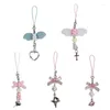 Keychains Koreaanse hartbeerriem Keychain Lanyard Sweet Cool Girl Pendant voor mobiele telefoon