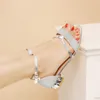 Sequined High Cloth Heels 890 Dress Pumps Summer Shoes Fashion Riband Buckle Strap Women Casual Peep Toe Sandals 230822 940