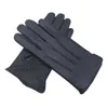 Fünf Finger Handschuhe Winter Herrenhirschfellhandschern Mode Echte Hirschfellhandschuhe Wollfuttermaschine Maschieren warmes Fahren Reiten Col 230822