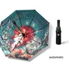 Umbrellas Fully Automatic Umbrella UV Double Beach Wind Large Female High Value Sunscreen Rain And Sun