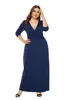 Edles und charmantes Plus-Size-Kleid im Europa- und Amerika-Stil mit einfarbiger Farbe