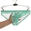 Sous-vêtements hommes transparent bouche ouverte string taille basse maille éléphant nez slips sous-vêtements grande taille sexy mince été séchage rapide