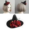 Witch Hat Hair Clip Wizard Hat Headband Floral Witch Headpiece Fancy Party Dress Accessory Witch Custome huvudbonad HKD230823