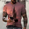 T-shirts pour hommes Summer Pirate Ships T-shirts Bateaux 3D Imprimer Streetwear Hommes Femmes Mode Casual Surdimensionné O-Cou Chemise Enfants Tees Tops