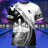 Herr t-skjortor sommar bowling t-shirts 3d tryck streetwear män kvinnor sport casual mode överdimensionerade skjorta barn tees topps tröja kläder