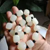 Strand Natural Jade Square Bead Bracelet Men Women Healing Gemstone Fine Jewelry Adjustable Woven White Jades Bracelets Stone Bangles