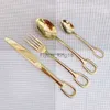 2 pezzi Golden Hanging Western Tables Hori Knife Fork e cucchiaio Golden Knife and Fork Table Hotel Hotel Restauranti Occidentale HKD230812