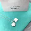 9DSI Original present Box Silver Classic Lover Necklace Double-Hearts Women's Fashion Jewelry Designer 1 Högkvalitativ retur AZJJ K25A K25A QN8C