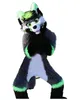 Disfraces de mascota Disfraz de mascota de perro Husky largo y peludo, gris, verde, personalizado, personaje temático de Anime de dibujos animados, traje unisex para adultos, Navidad