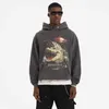 Sweatshirts Hommes Designer Sweats à capuche Mode Streetwear High Street Marque à la mode Crocodile Imprimer Lavé et usé Hommes et Femmes Lâche Hip Hop Sweat à capuche