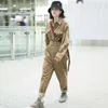 Women's Trench Coats Homemade Corduroy Coat Striped Fleece Mid-Length Autumn-Winter Cotton Jumpsuits