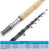 Boat Fishing Rods 2.1M 2.4M 2.7M 3.0M telescopic Fly Rod Portable Carbon UltraLight Fast Action Cork handle Tackle 230822