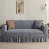 Stol täcker 13 färger texturerad seersucker soffa täcker stretchable slitble fit fit protector med veckad kjol 230822