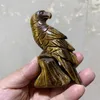 Dekorativa figurer Naturliga Tiger Eye Stone Crystal Hand Carving Eagle Animal Sculpture Jewelry Crafts Crystals Healing Stones for Gift
