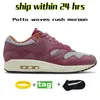 Sapatos de corrida de homens 1s 87 tênis de grife 1 homem tênis 87s treinadores femininos grandes bolhas esportes vermelhos patta ondas ruído aqua rush maroon mel dew ridgerock shoe feminino