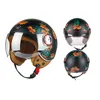 Casques de moto Beon Casque Vintage Scooter Open Face Retro E-Bike Moto Casco B110B