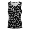 Męskie topy zbiornikowe Giraffe Print Summer Top Black and White Animal Training Męs