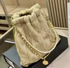 22 Grote Tote Grand Shopping Tote Travel Designer Vrouw Sling Body Bag Clutch Lederen handtas met Sier Chain Crossbody